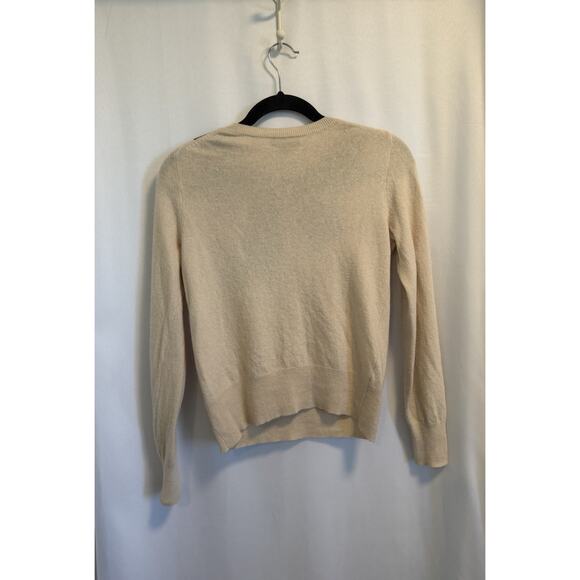 J. CREW | Wool Blend Rabbit Hair Knit Sweater Bow Cream Black Crewneck- Small - Picture 4 of 5